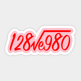 128ve980 I Love You Sticker